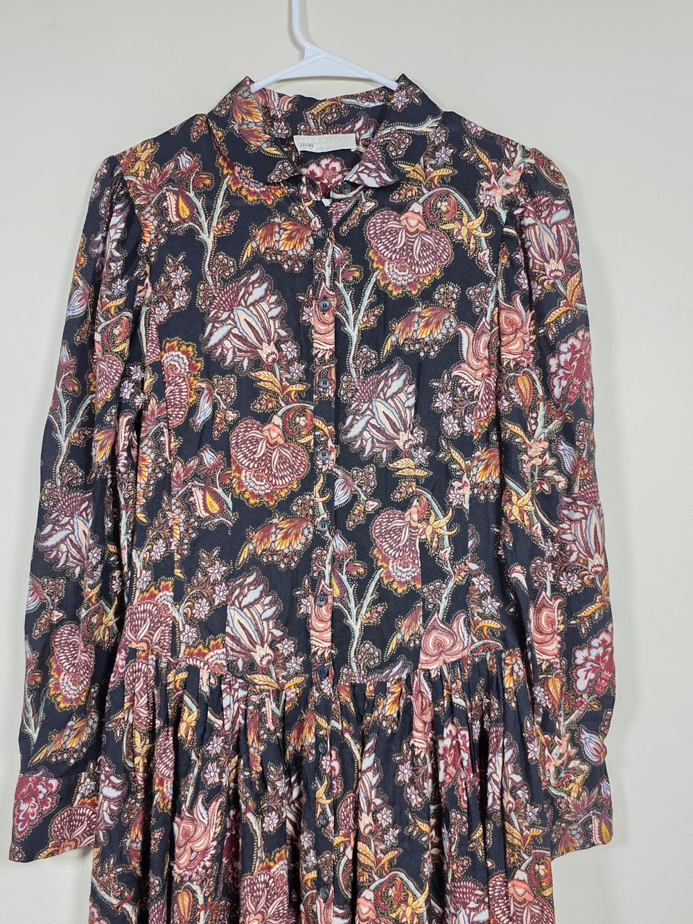ULLA JOHNSON CELIA PAISLEY COLLARED DRESS SIZE 2 MSRP $750 - Picture 6 of 11